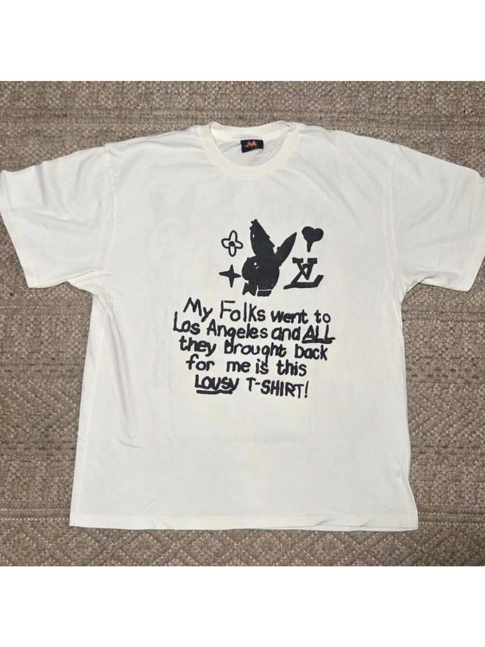 Mega Yacht “My Folks Went to LA” Double Sided Graphic Tee White XL T-Shirt NWOT